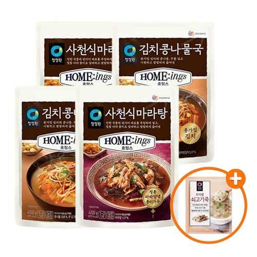 [청정원] 사천식마라탕 450g 2개+김치콩나물국 450g 2개+(증정:우리쌀 쇠고기죽 60g)